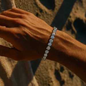 צמיד טניס משובץ זירקונים עגולים גדולים במיוחד לגבר – רויאל