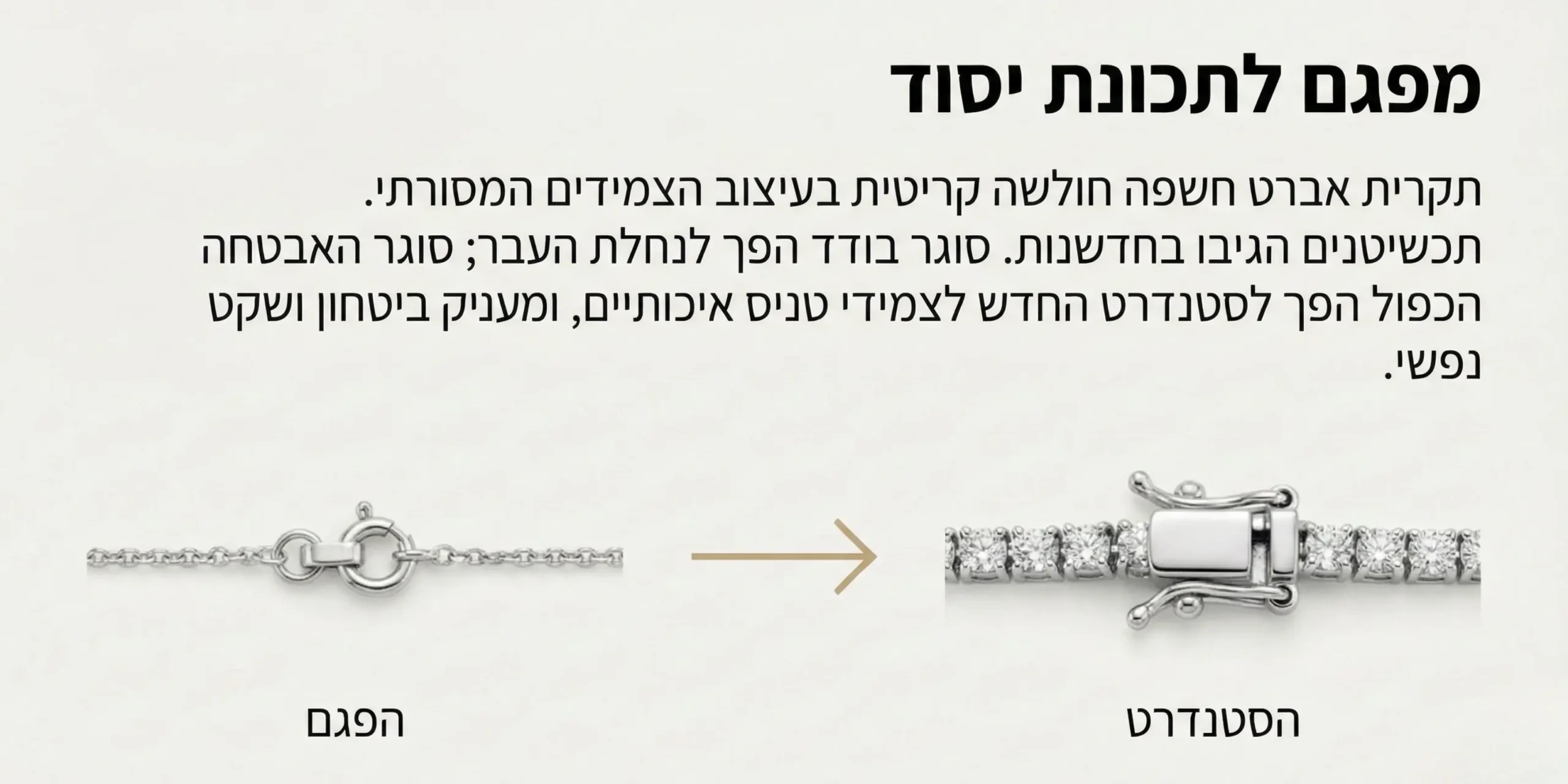 תמונה שמראה סגירה כפולה לצמידי טניס