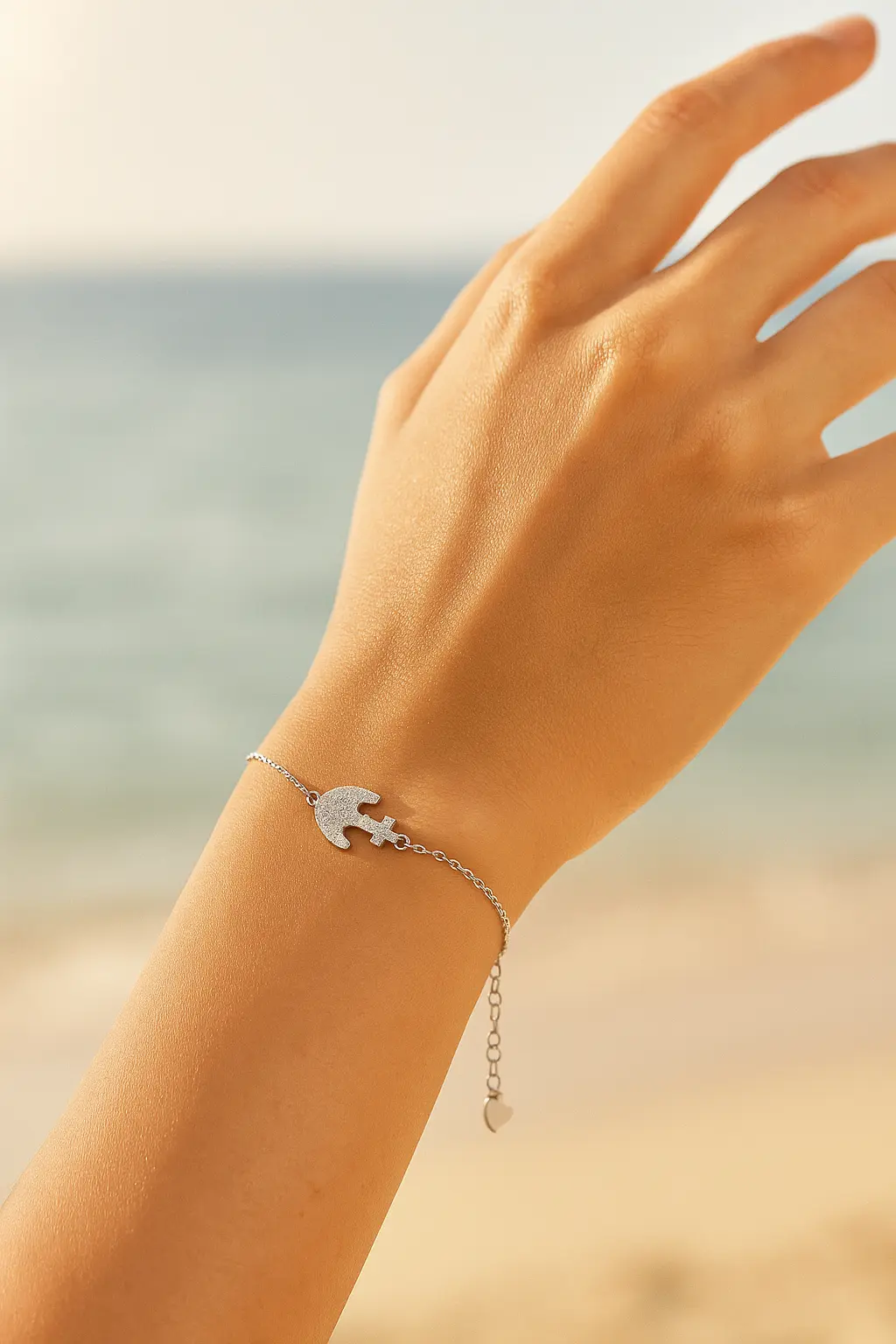 צמיד עוגן משובץ לאישה