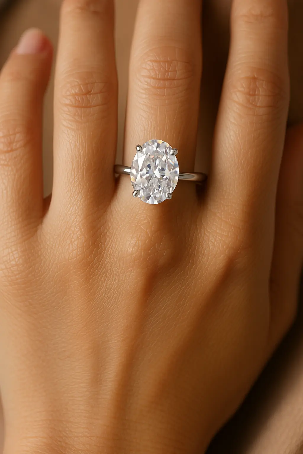 טבעת אובלית מכסף 925