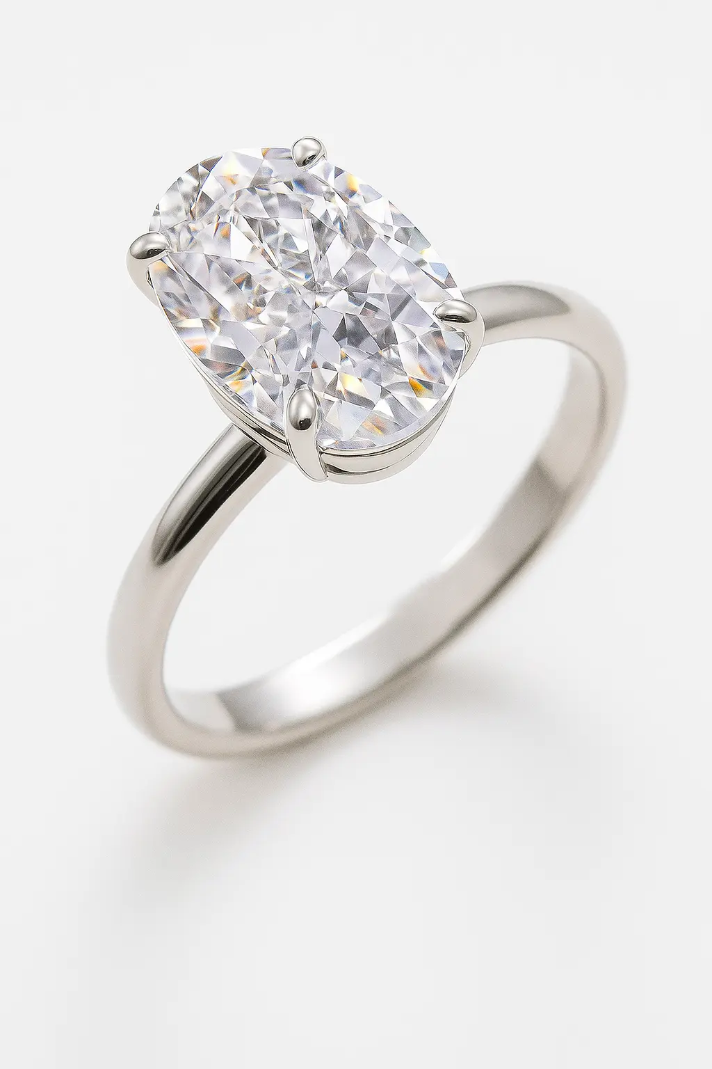 טבעת סוליטר אובלית