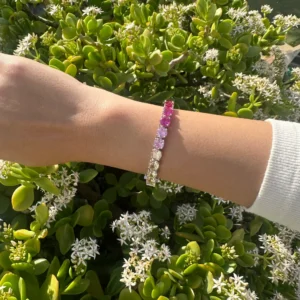 צמיד טניס צבעוני משובץ זירקונים גדולים במיוחד – רויאל