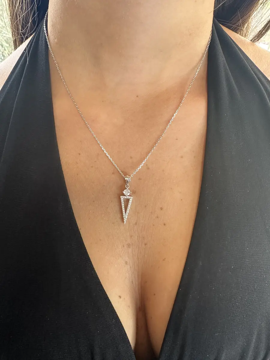 תליון משולש מכסף 925 לאישה