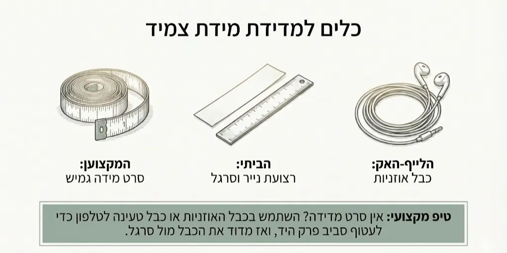 תמונה שמראה איך אפשר למדוד צמידים